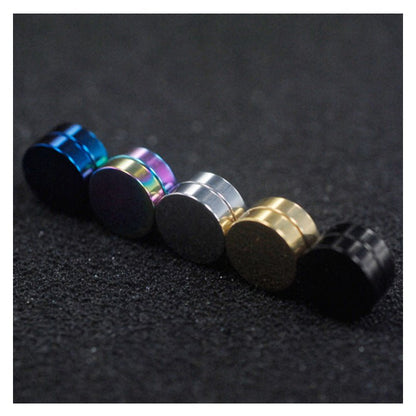 Men's Magnetic Disc Earrings, Punk Fake Ear Studs Jewelry - UrbanNest Co