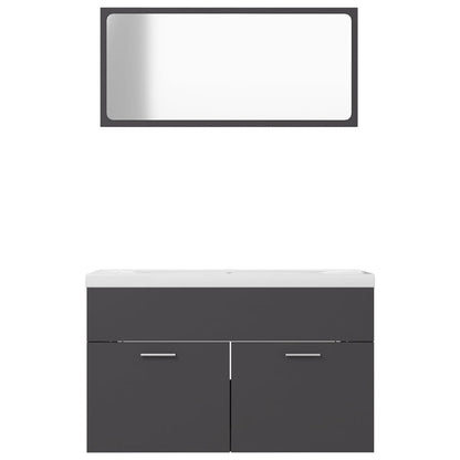 NNEVL Bathroom Furniture Set Grey Chipboard - UrbanNest Co