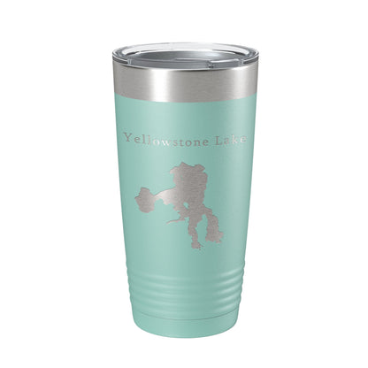 Yellowstone Lake Map Tumbler Travel Mug Insulated Laser Engraved Coffee Cup Wyoming 20 oz - UrbanNest Co