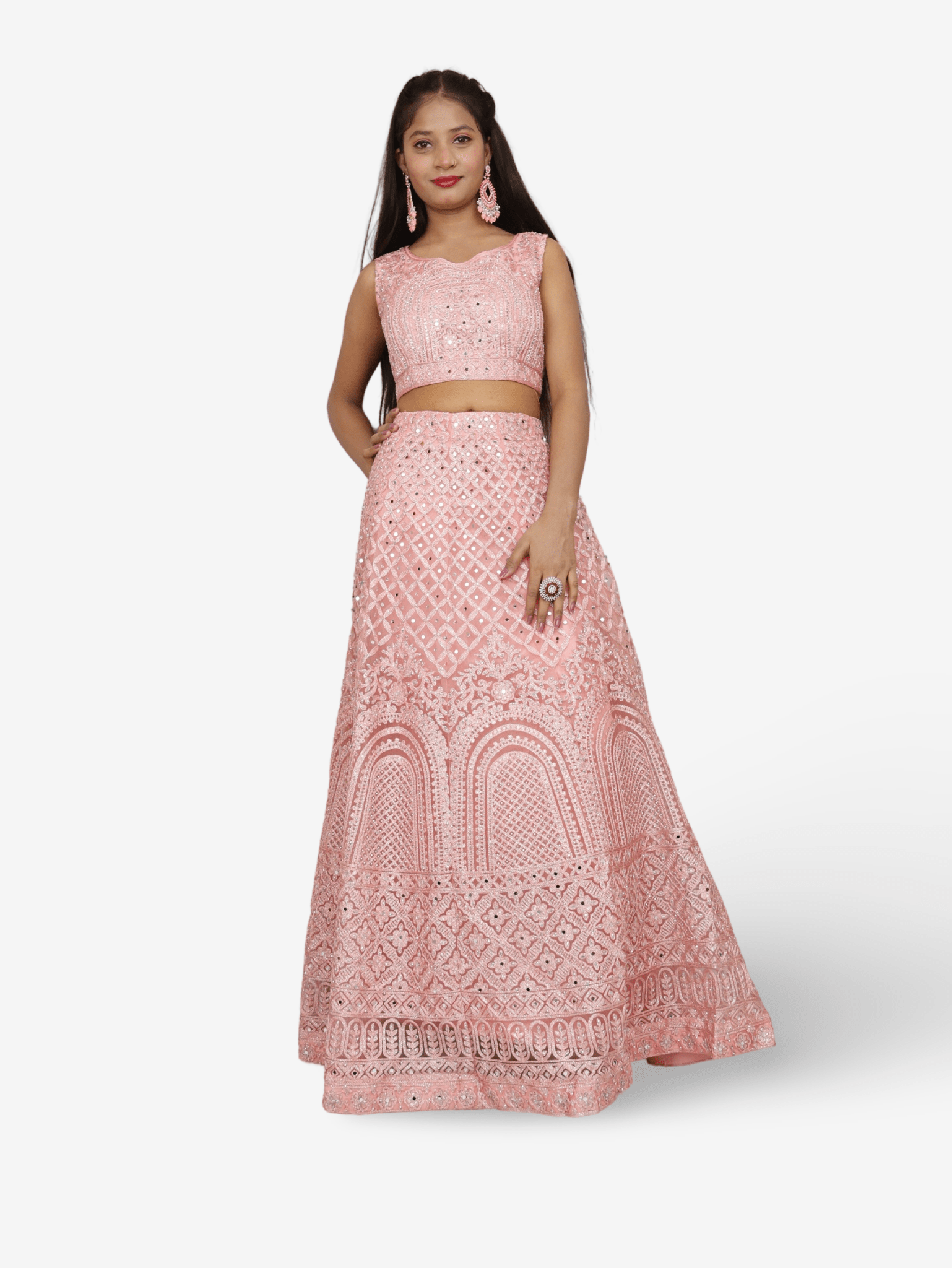 Embroidered & Zari Thread Work Lehenga Choli Set - UrbanNest Co