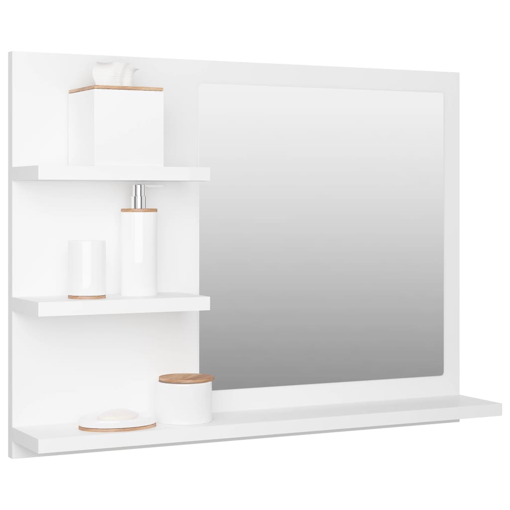 NNEVL Bathroom Mirror White 60x10.5x45 cm Chipboard - UrbanNest Co