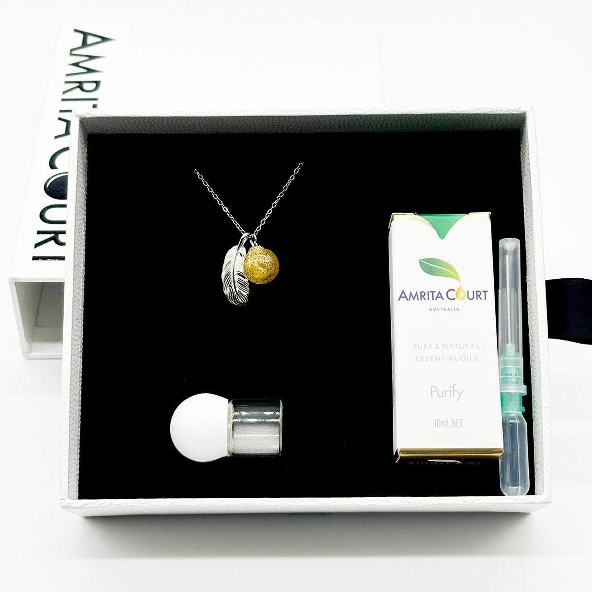 Sterling Silver Leave Aroma Necklace - Yellow | Energy & Healing | Diffuse on the go - UrbanNest Co
