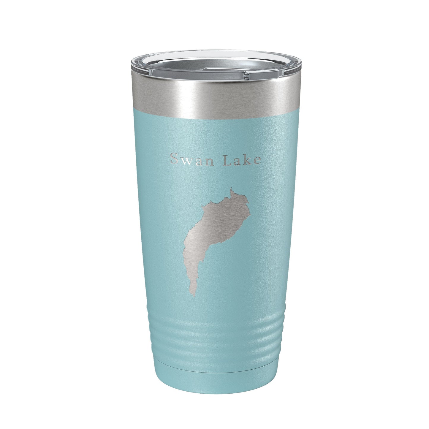 Swan Lake Map Tumbler Travel Mug Insulated Laser Engraved Coffee Cup Maine 20 oz - UrbanNest Co