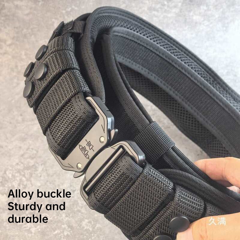 Tactical Alloy Buckle Belt - Black Multifunctional Outdoor Belt for Men, Extended Training Belt - UrbanNest Co