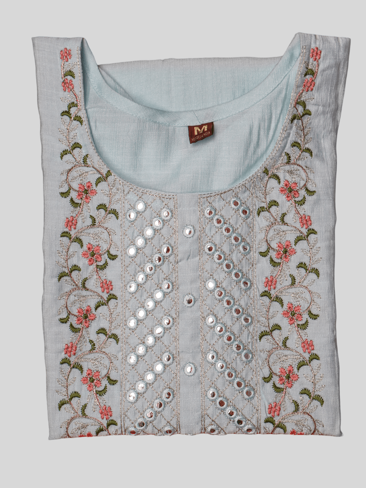 Cotton Kurti with Beautifully Embroidered Neckline - UrbanNest Co
