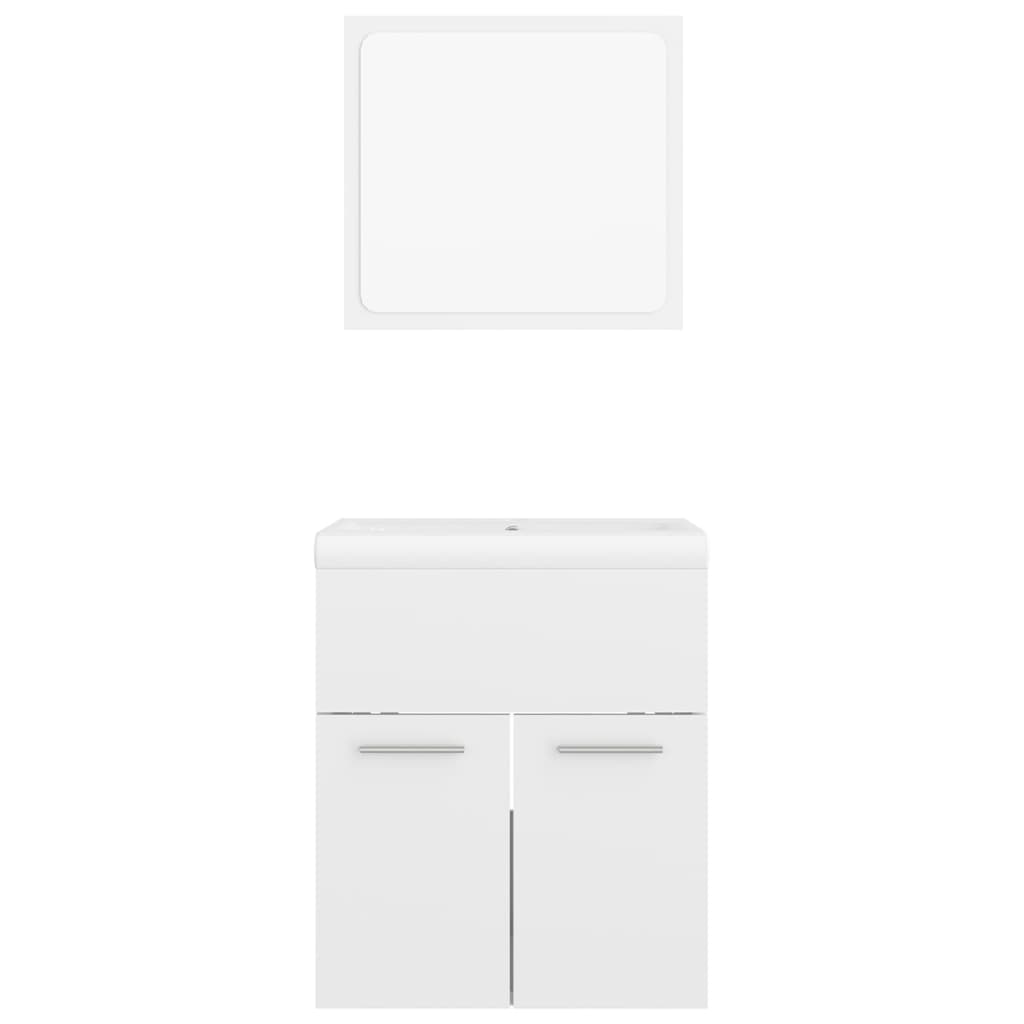 NNEVL Bathroom Furniture Set High Gloss White Chipboard - UrbanNest Co