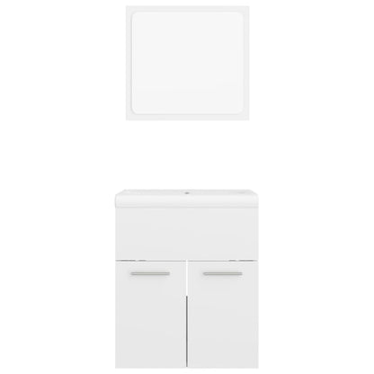 NNEVL Bathroom Furniture Set High Gloss White Chipboard - UrbanNest Co