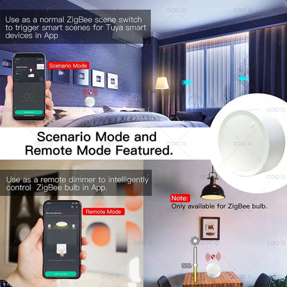 New Tuya ZigBee Smart Knob Switch DIY Wireless Scene Button Rotatable Dimmer Switch Home Appliances Automation Linkage Remoter - UrbanNest Co