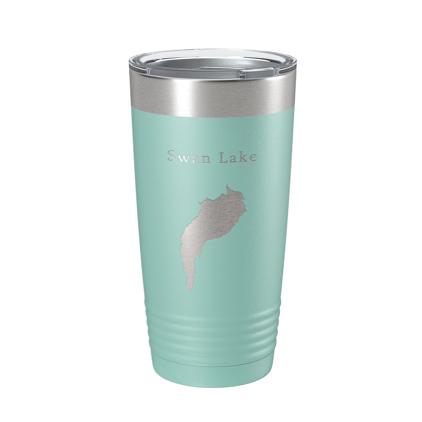 Swan Lake Map Tumbler Travel Mug Insulated Laser Engraved Coffee Cup Maine 20 oz - UrbanNest Co