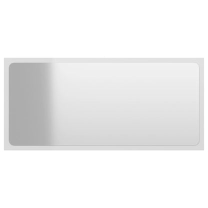 NNEVL Bathroom Mirror High Gloss White 80x1.5x37 cm Chipboard - UrbanNest Co