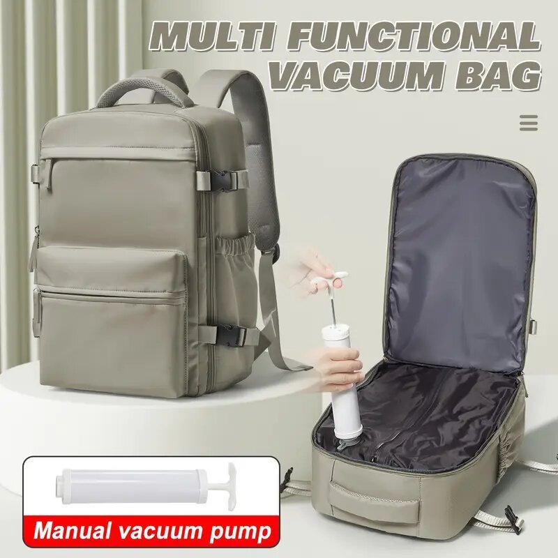 Ryanair Approved 40x20x25 Cabin Bag - Vacuum Compression Travel Backpack & 42x29x15 Storage Bag, Laptop Compartment - UrbanNest Co