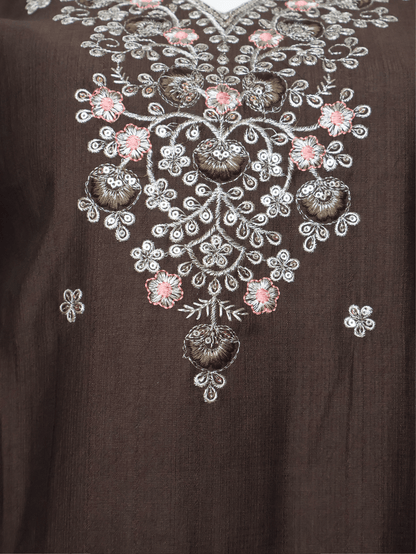 Cotton Kurti with Beautifully Embroidered Neckline - UrbanNest Co