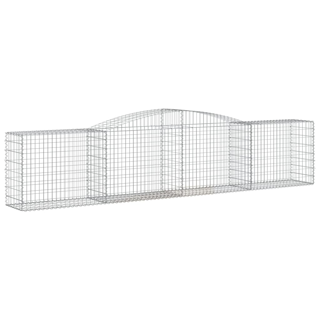 NNEVL Arched Gabion Baskets 5 pcs 400x50x80/100 cm Galvanised Iron - UrbanNest Co