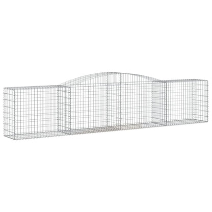 NNEVL Arched Gabion Baskets 5 pcs 400x50x80/100 cm Galvanised Iron - UrbanNest Co