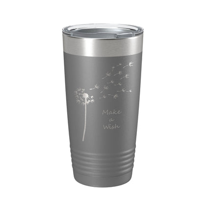 Dandelion Make A Wish Tumbler Travel Mug Gift Mom Daughter Her Women Girls Insulated Laser Engraved Coffee Cup 20 oz - UrbanNest Co