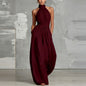 2026 Women's stylish waist - cinching lace - up pleated jumpsuit - UrbanNest Co
