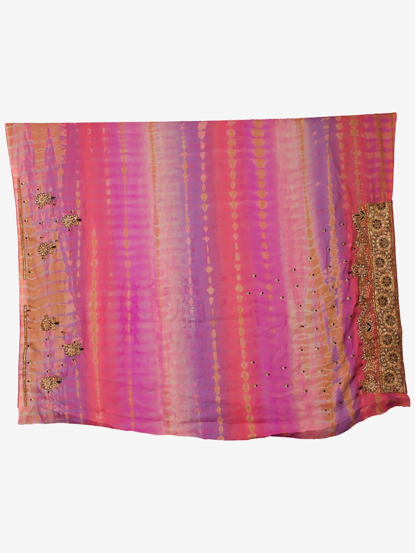 Designer Saree with Kundan & Cut Dana Work by Shreekama - UrbanNest Co