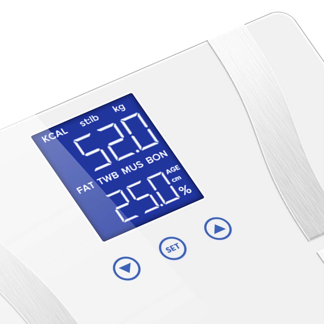 NNEAGS Glass LCD Digital Body Fat Scale Bathroom Electronic Gym Water Weighing Scales White - UrbanNest Co