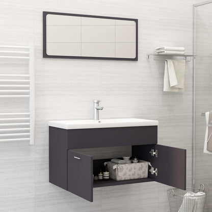 NNEVL Bathroom Furniture Set Grey Chipboard - UrbanNest Co