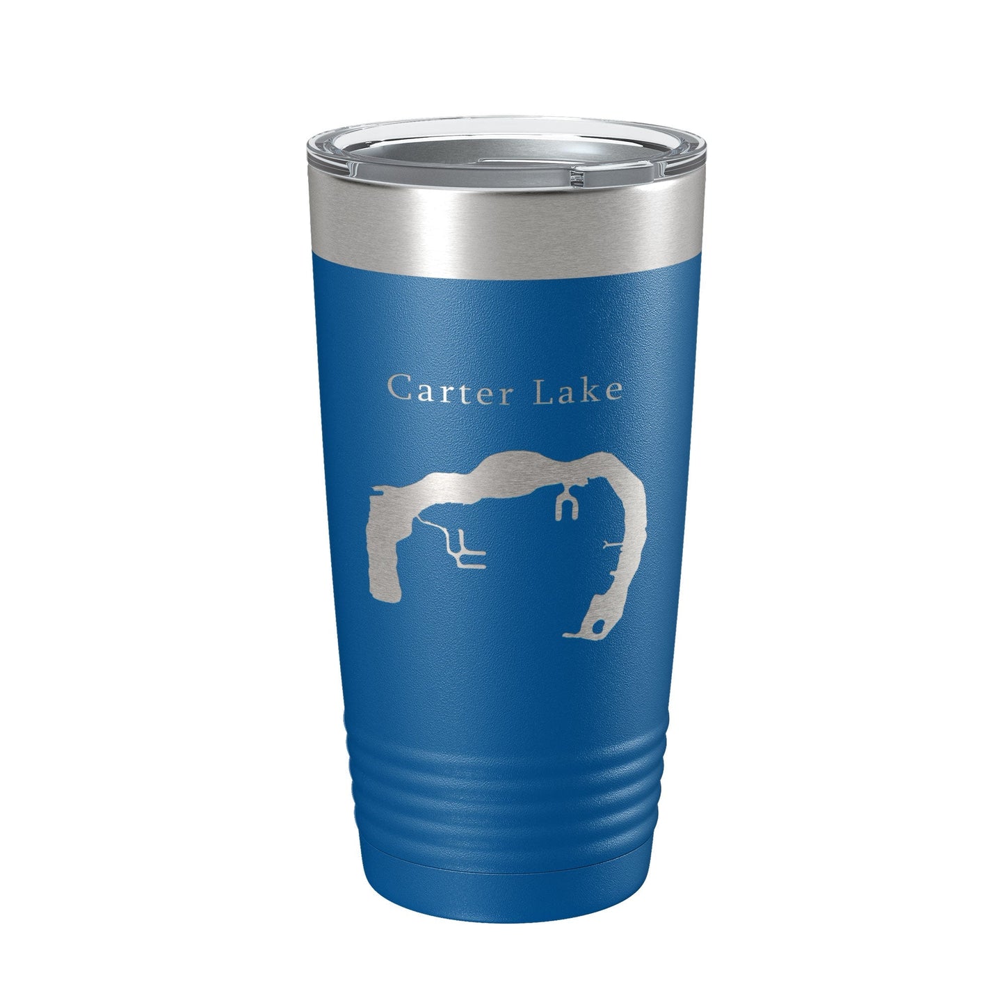 Carter Lake Map Tumbler Travel Mug Insulated Laser Engraved Coffee Cup Iowa Omaha Nebraska 20 oz - UrbanNest Co