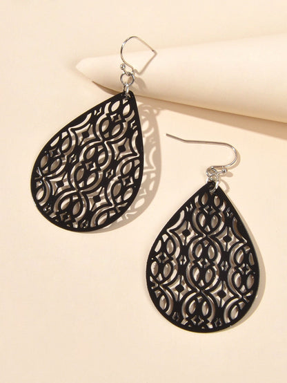 AU Post Oval Hollow Ethnic Water Drop Dangle Earrings Boho Teardrop Jewellery - UrbanNest Co