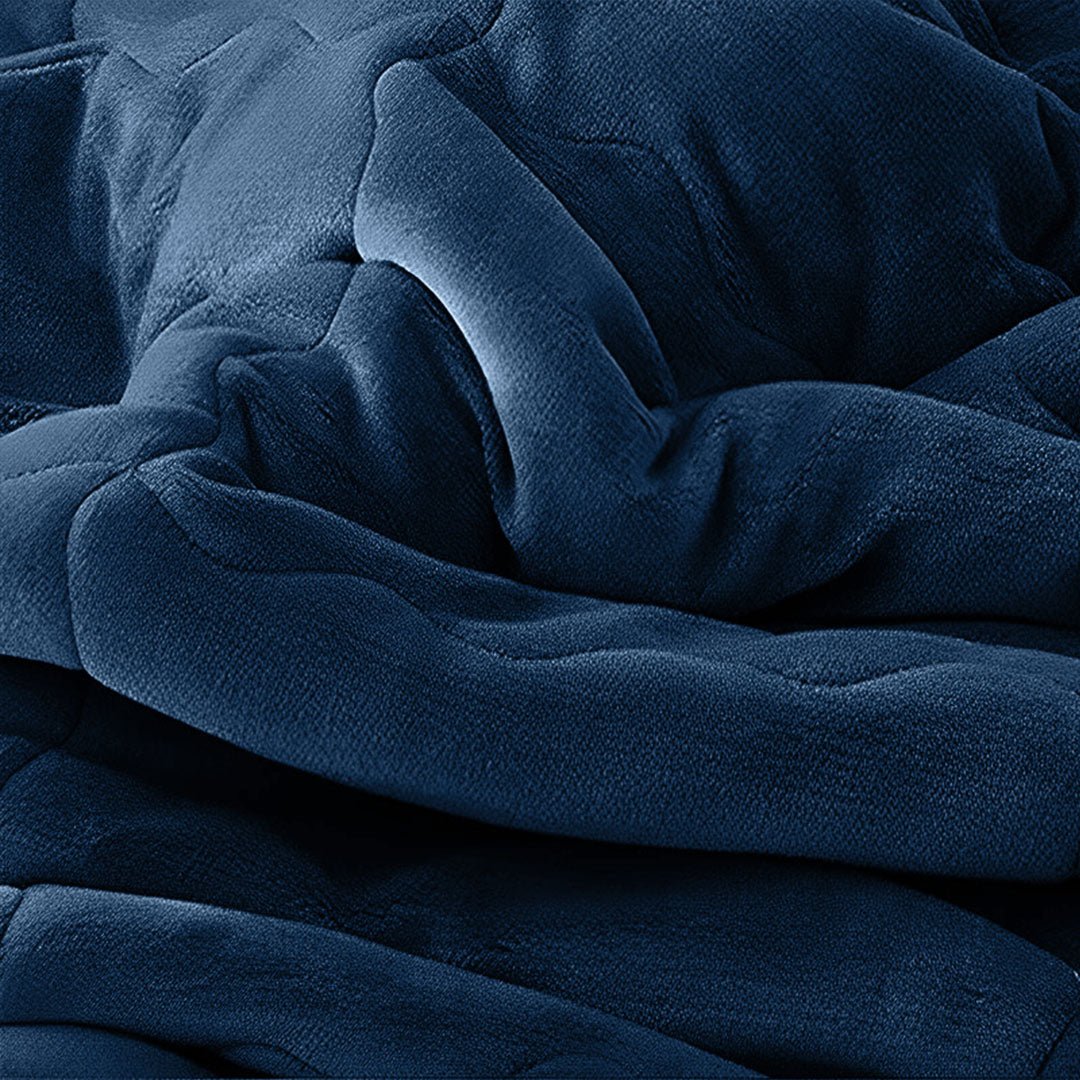 SOGA 2X Navy Blue Throw Blanket Warm Cozy Double Sided Thick Flannel Coverlet Fleece Bed Sofa Comforter - UrbanNest Co