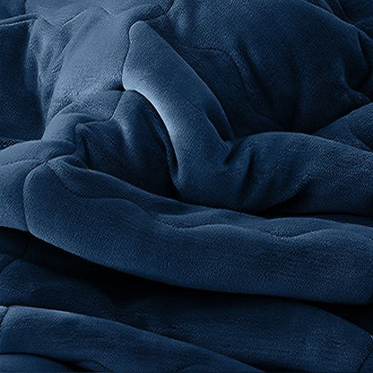 SOGA 2X Navy Blue Throw Blanket Warm Cozy Double Sided Thick Flannel Coverlet Fleece Bed Sofa Comforter - UrbanNest Co