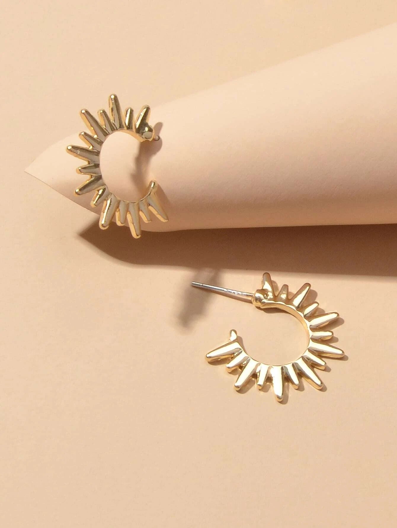 Punk Jewellery Gold Metal Spike Small Hoop Earrings Women Party Accessories Gift - UrbanNest Co