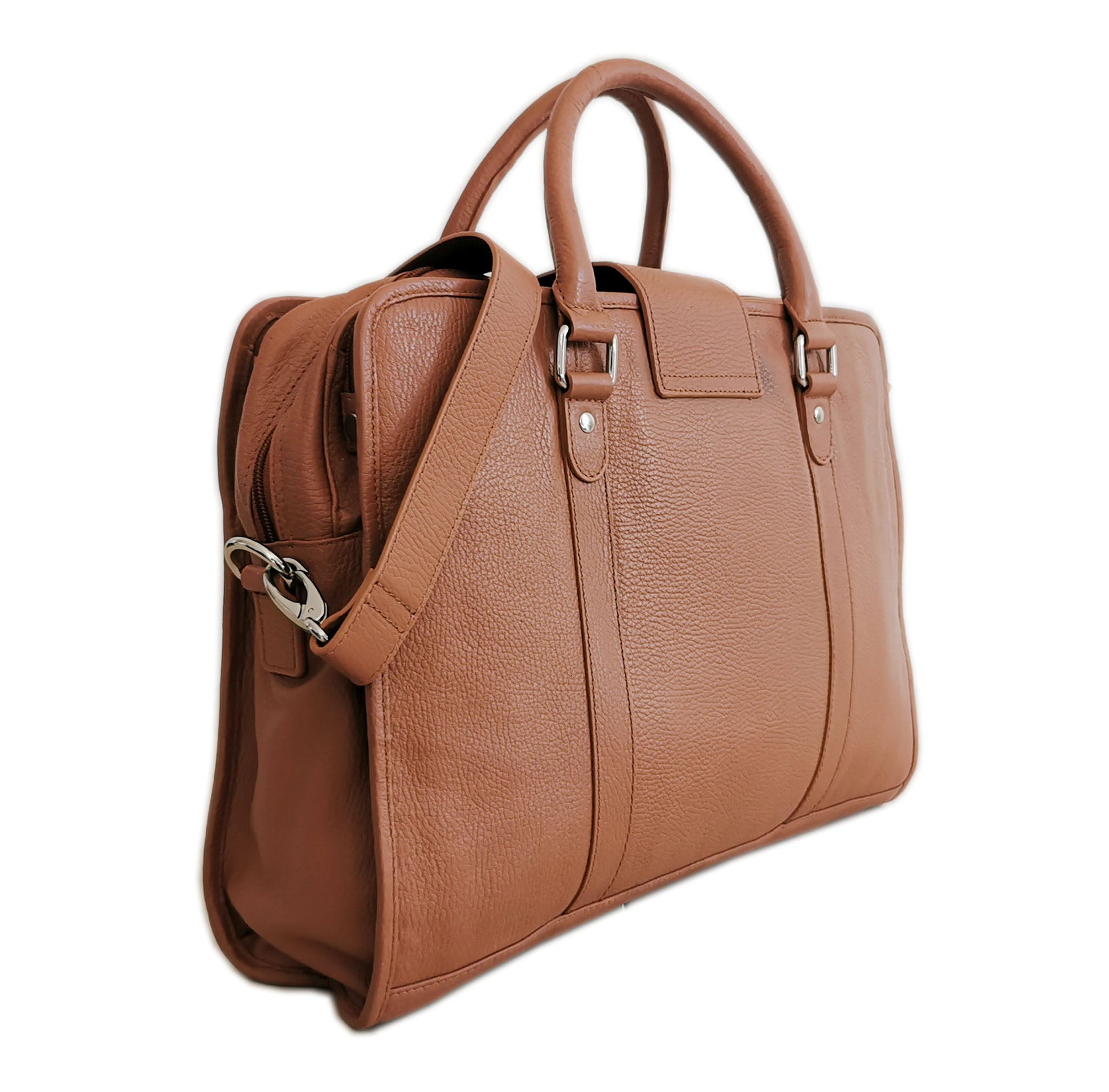 Leather Briefcase, Brown - UrbanNest Co