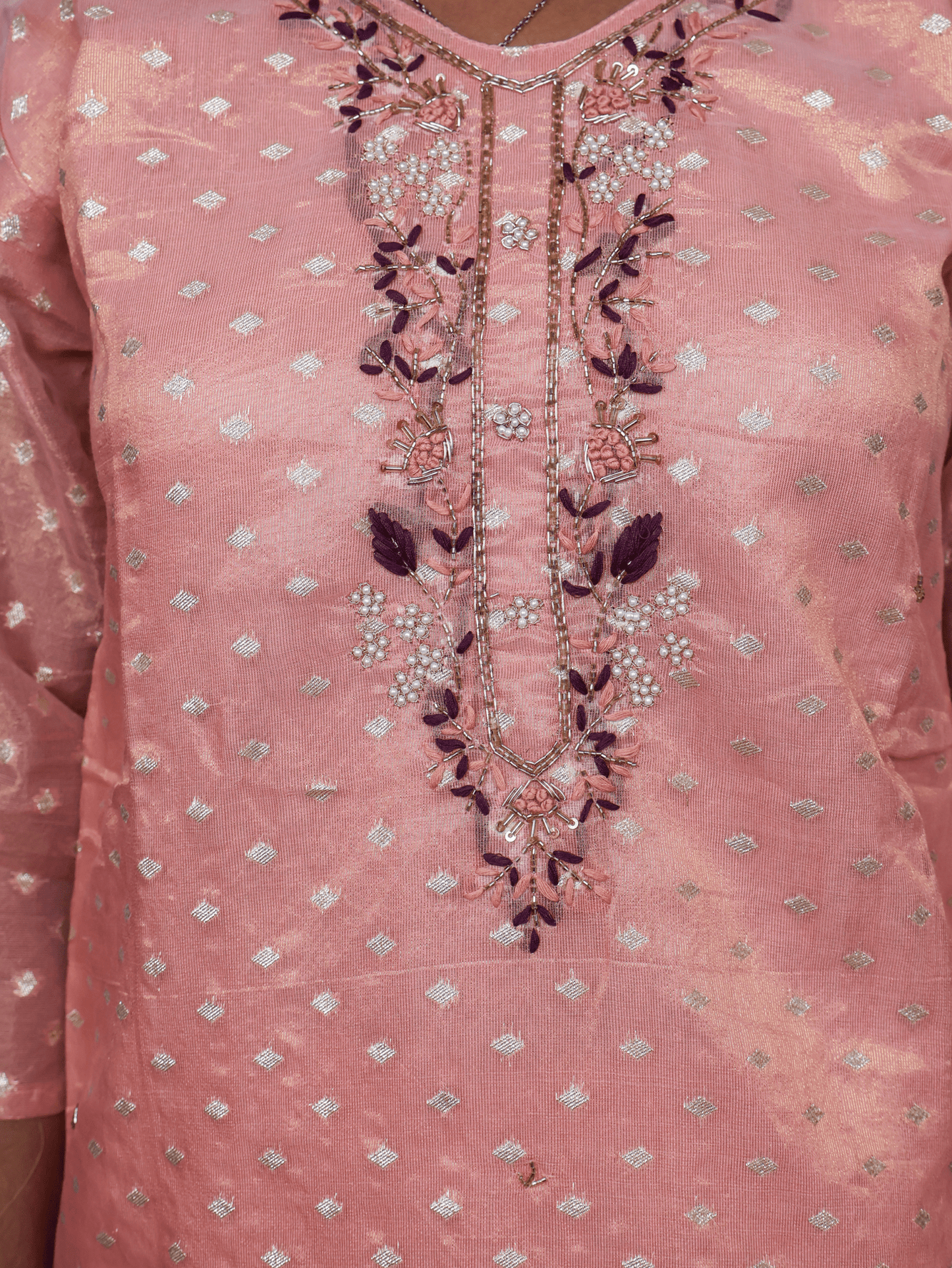 Silk Embroidered Straight Kurti with Pant and Dupatta - UrbanNest Co