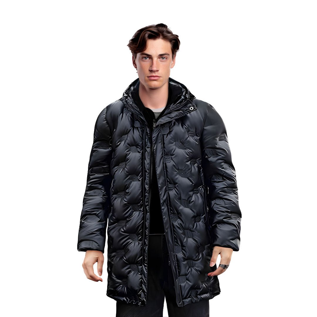 abbee Black Winter Hooded Glossy Overcoat Long Jacket Stylish Lightweight Quilted Warm Puffer Coat - UrbanNest Co