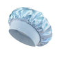 Solid Color Bath Cap Adult Fashion Satin Wide Brim Sleep Cap for Women Chemotherapy Hair Care - UrbanNest Co