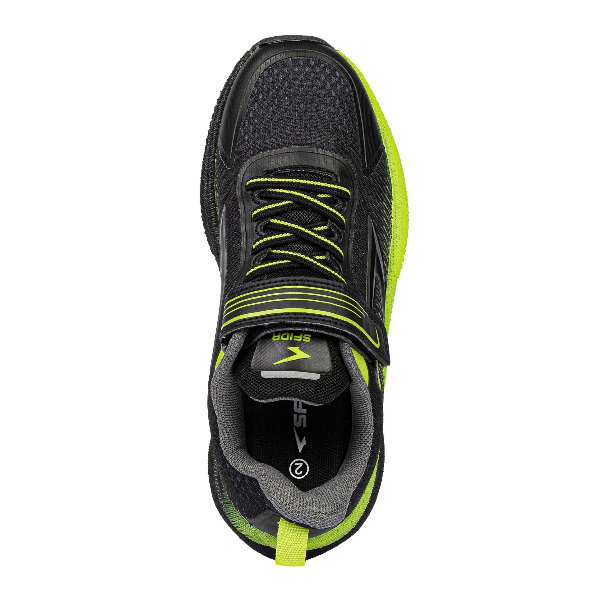 Zephyr 2.0 Boys Runners - Black/Lime V Strap - UrbanNest Co