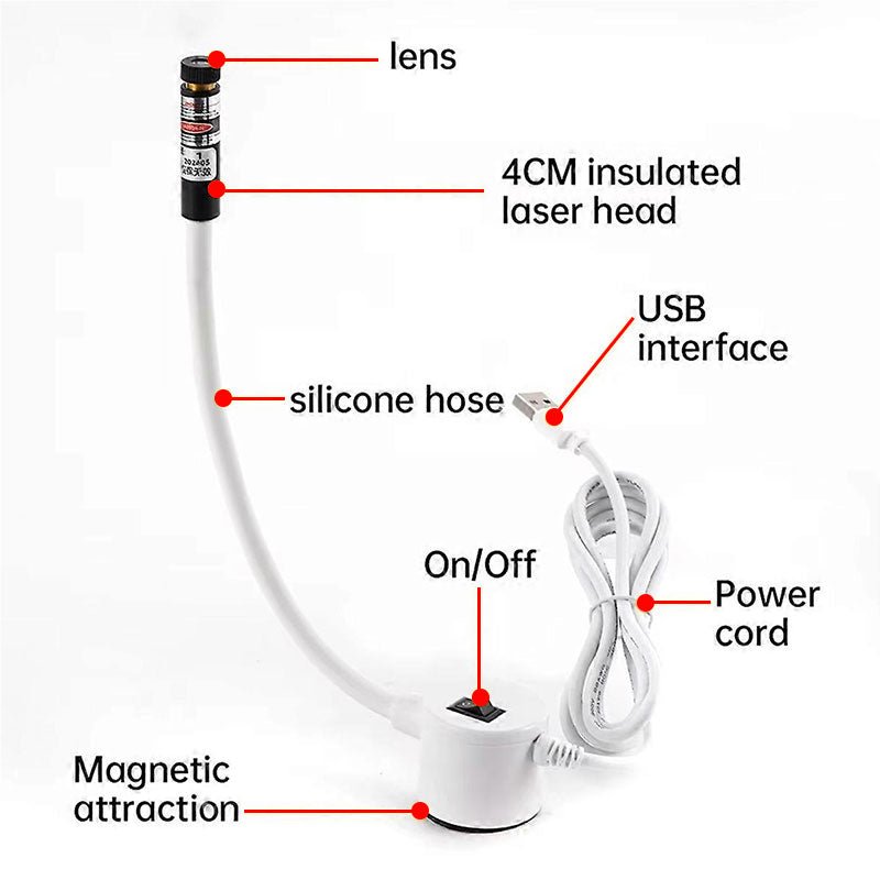 Polyester - Body Alignment Guide Light | Hands - Free Magnetic USB Lamp for Straight/Cross Line Projection - UrbanNest Co