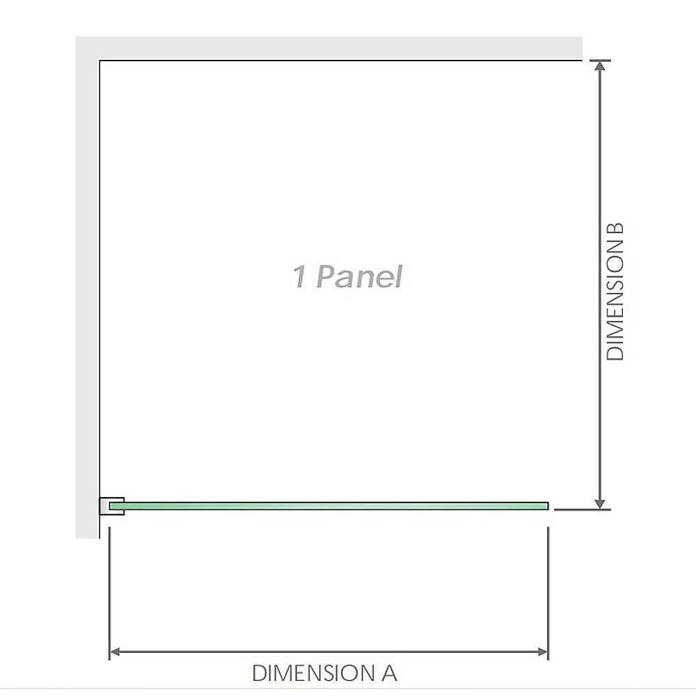 NNEDSZ 90x200cm Single Shower Glass Screen with Chrome Wall Channel & Square Pole - UrbanNest Co