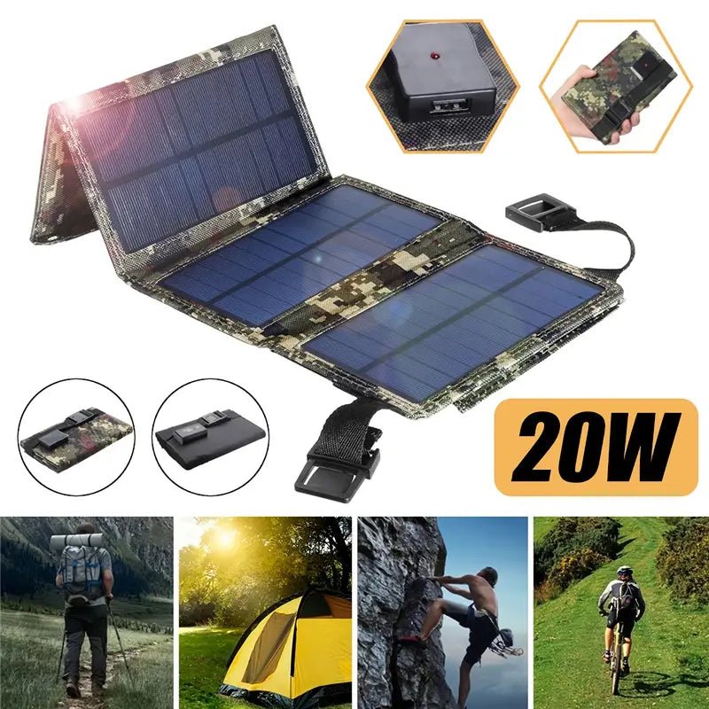 NNETM 20W Portable Solar Panel Charger - Green - UrbanNest Co