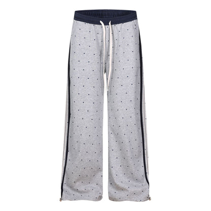 Cartoon Baseball Mouse Applique Sweatpants Loose Straight Leg Cuffed Casual Sport Long Pants Wholesale - UrbanNest Co