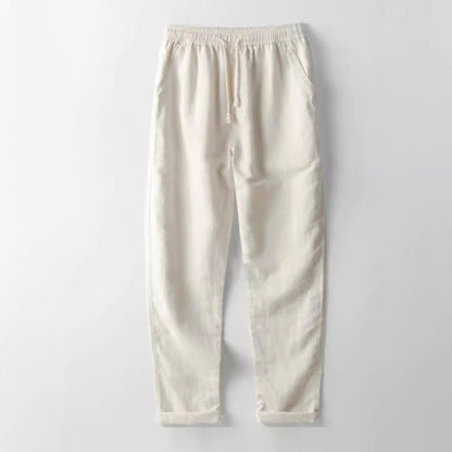 Men's Stand Collar Slim Fit Linen - Cotton Suit Set - UrbanNest Co