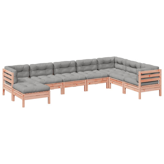 NNEVL 8 Piece Garden Sofa Set with Cushions Solid Wood Douglas Fir - UrbanNest Co
