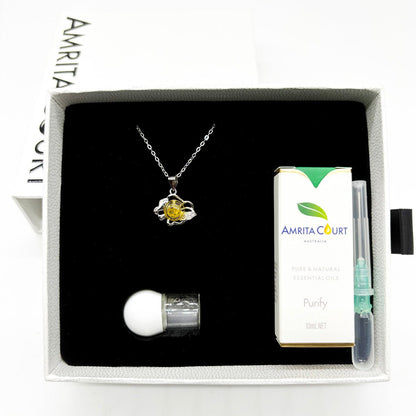 Sterling Silver Zodiac Aroma Necklace - Leo July - August | Perfect Birthday Gift | Energy & Healing | Diffuse on the go - UrbanNest Co