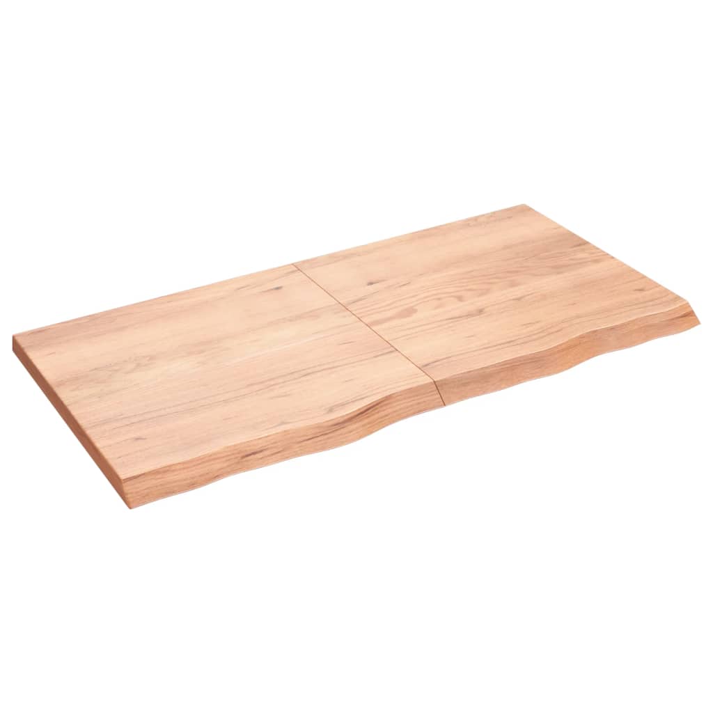 NNEVL Bathroom Countertop Light Brown 120x60x4 cm Treated Solid Wood - UrbanNest Co