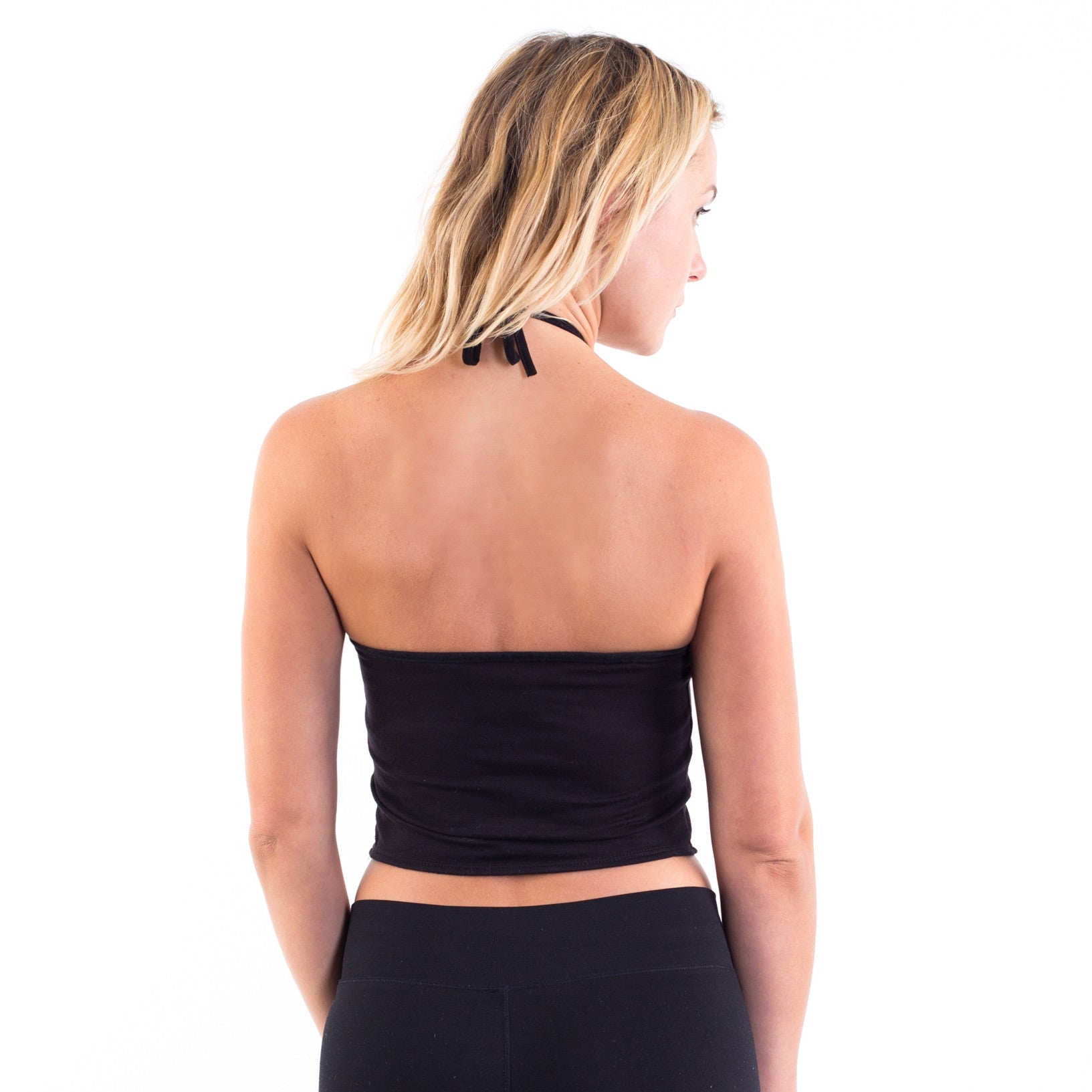 6026 - Women's Cropped Neck - Tie Halter Top - UrbanNest Co