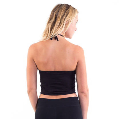 6026 - Women's Cropped Neck - Tie Halter Top - UrbanNest Co