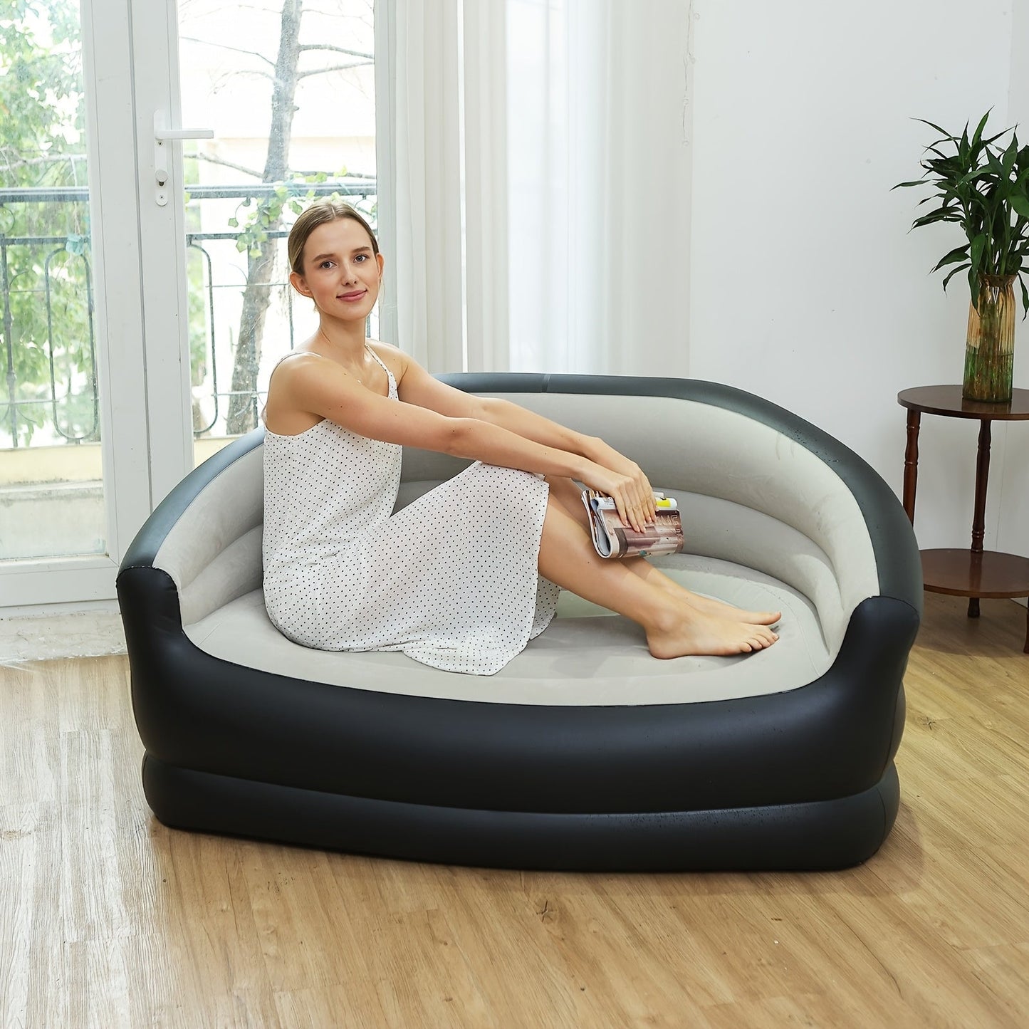 Double Inflatable Folding Sofa Plush Lounge Chair - UrbanNest Co