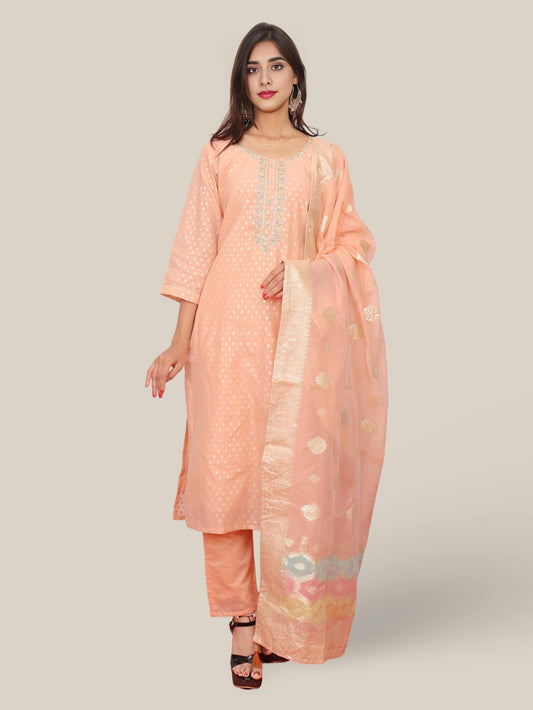 Woman's Straight Suit Set with Dupatta - UrbanNest Co