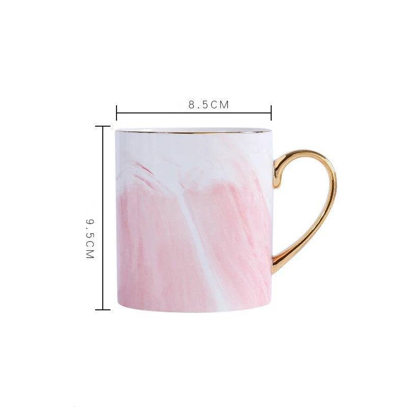 Creative Ceramic Mug With Marble Pattern And Gold Handle - UrbanNest Co