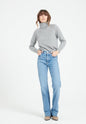 Pull col roulé femme en cachemire gris clair - LILLY 22 - UrbanNest Co