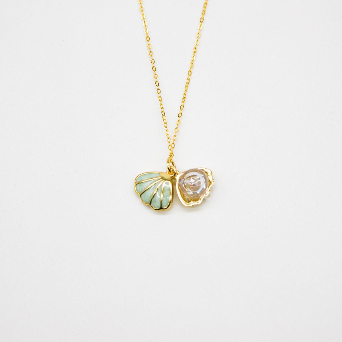 Green Shell Murano Aroma Necklace - Dreamy Lavender | Energy & Healing | Diffuse on the go | 925 Silver - UrbanNest Co