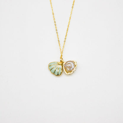 Green Shell Murano Aroma Necklace - Dreamy Lavender | Energy & Healing | Diffuse on the go | 925 Silver - UrbanNest Co