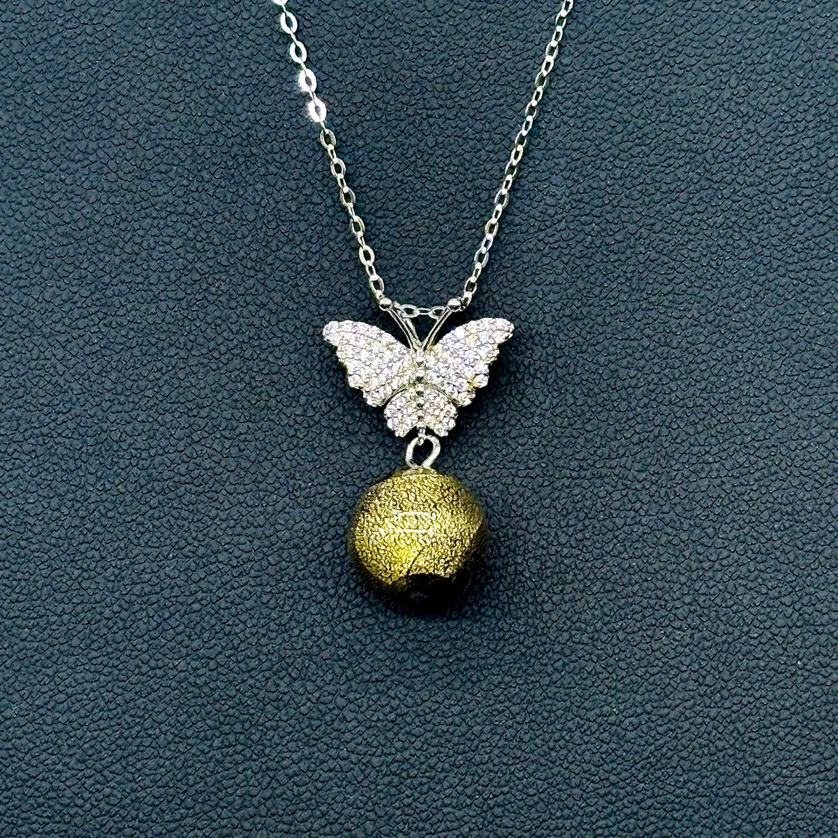 Sterling Silver Diamond Butterfly Aroma Necklace - Starry Night | Energy & Healing | Diffuse on the go - UrbanNest Co